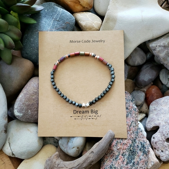 DREAM BIG Morse Code Bracelet - Picture 2 of 4